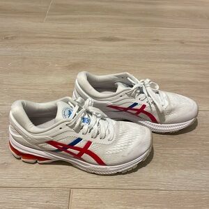 Asics Women’s Size 7.5 Gel-Kayano 26 Running Shoes, White/Classic Red